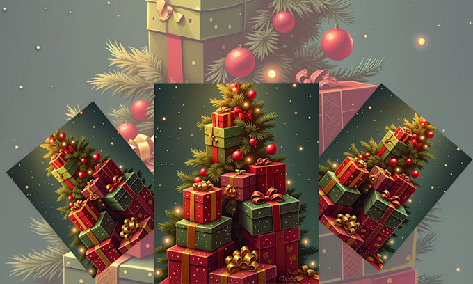 design christmas card, holiday greeting card, new year invitation, amazon insert