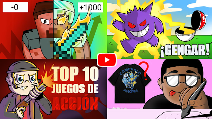 draw a custom cartoon thumbnail for your youtube videos