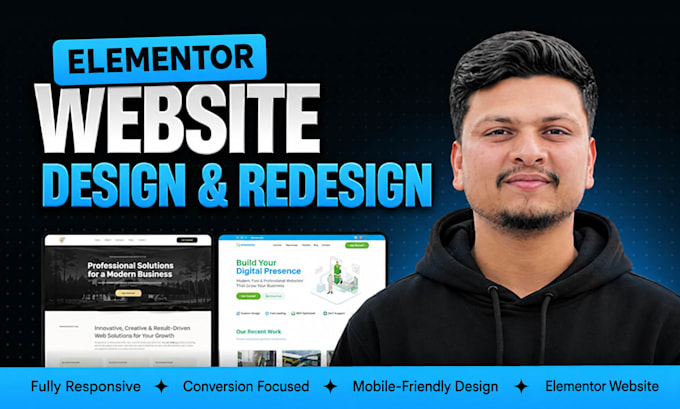 design or redesign elementor website, build elementor website development