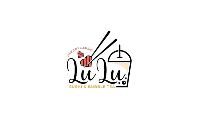 design quick serve sushi bubble tea restaurant logo