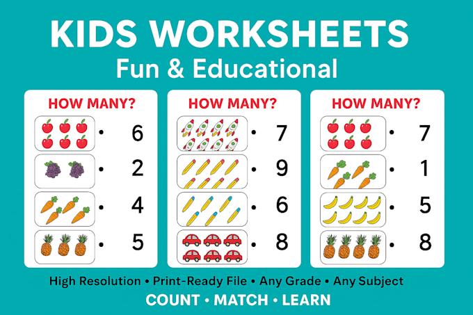 Design engaging kids worksheets for learning and fun by Shiva650bhagat ...