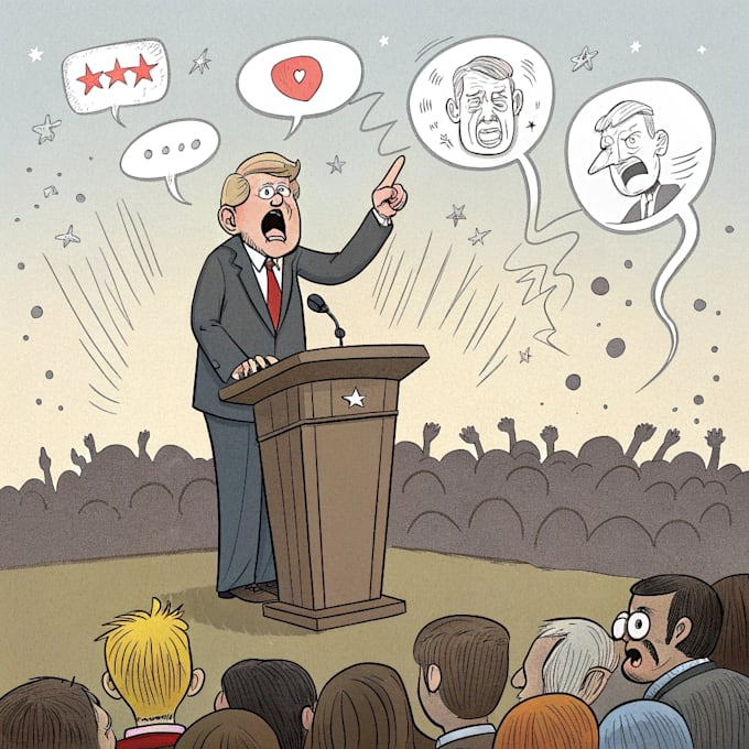 do a political or satirical cartoon