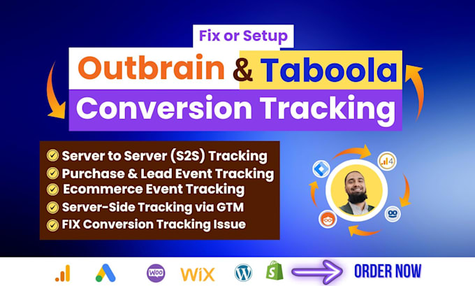 fix or setup outbrain and taboola conversion tracking s2s, GTM, capi