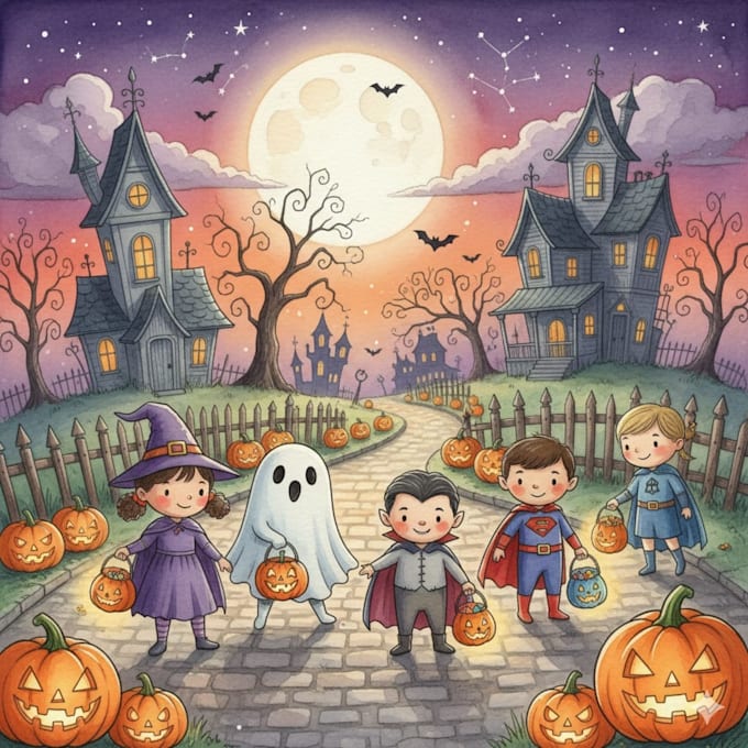 draw christmas and halloween illustrations