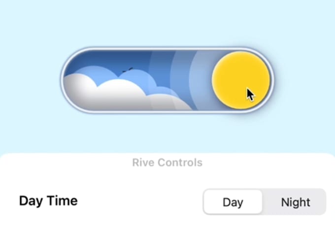 create interactive rive animation