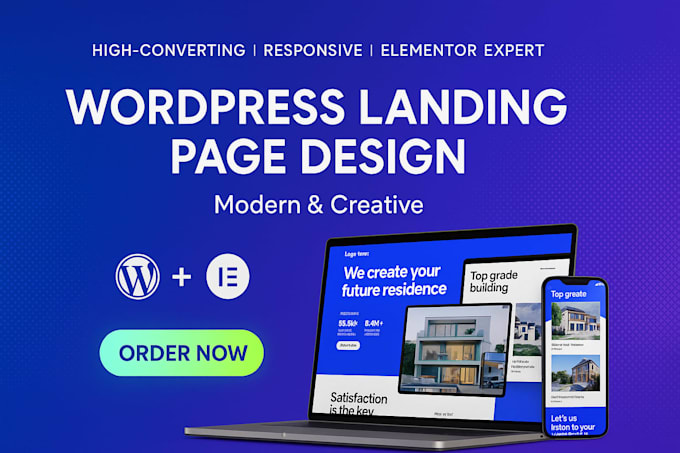 build a modern responsive wordpress landing page using elementor, slider, banner