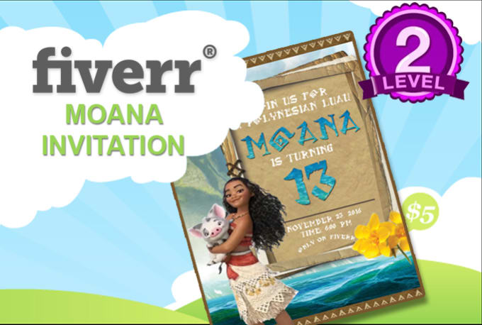 Design A Disney Moana Birthday Invitation By Daisysmit