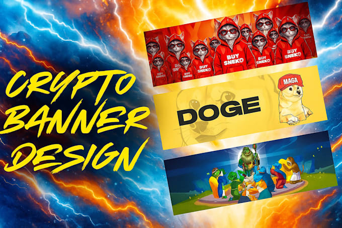 do crypto twitter x banner dex screener banner logo meme coin banner design