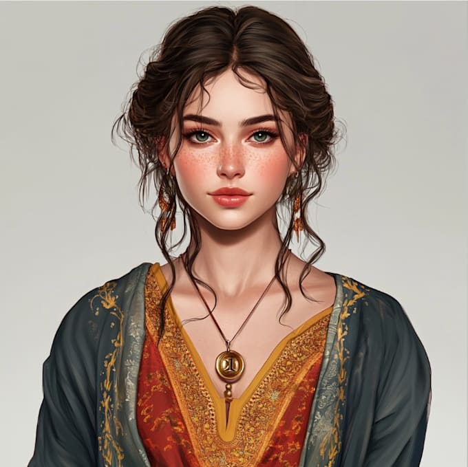 do realistic portrait illustration in any background