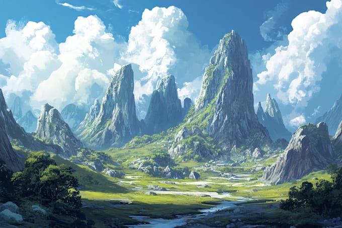 do fantasy landscapes and scenery art