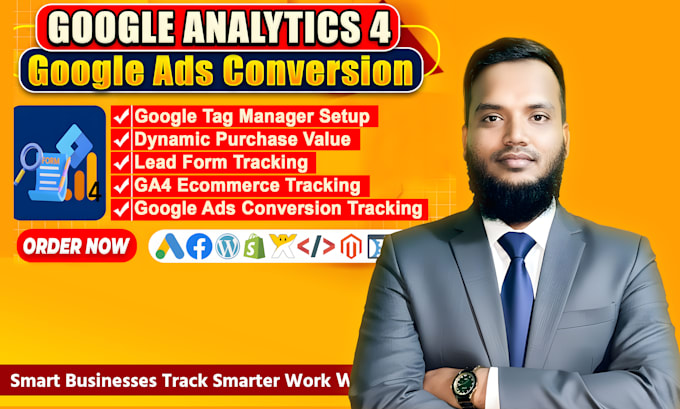 setup google analytics 4,  ga4 ecommerce tracking ads, conversion tracking