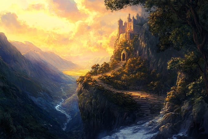 do fantasy landscapes and scenery art
