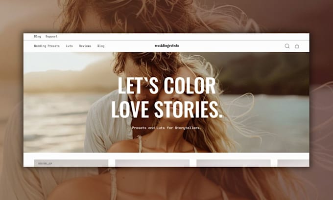 design a professional squarespace portfolio website for wedding photographers
