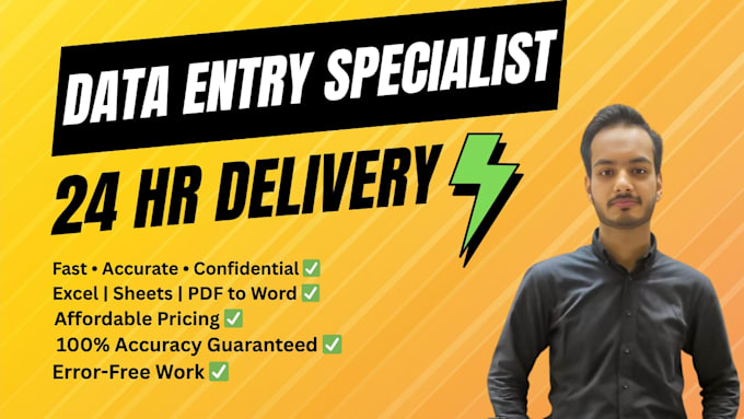 accurate data entry, excel expert and web research services