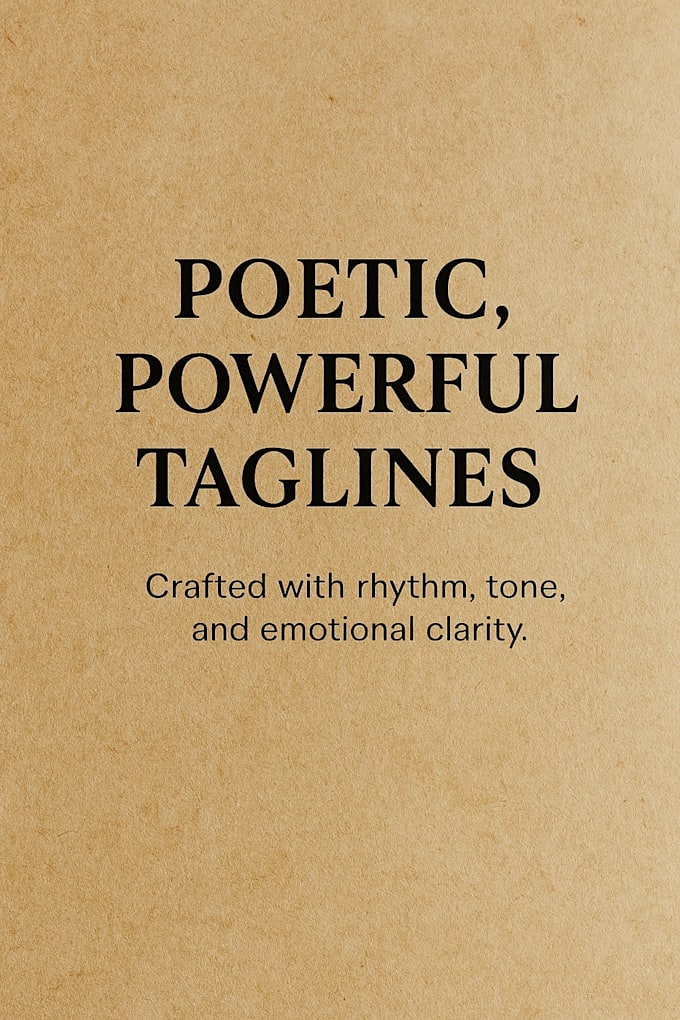 write powerful poetic taglines