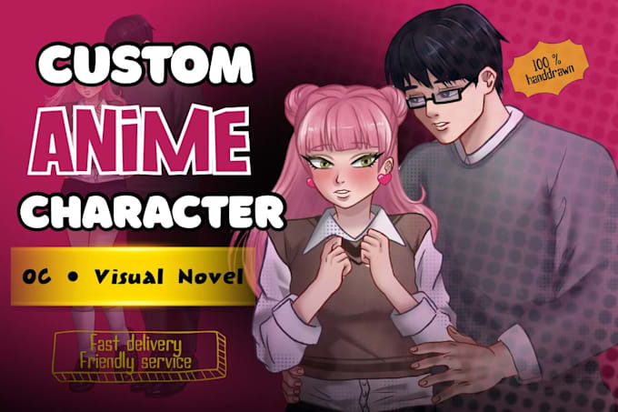 draw your custom anime character design, oc or illustration
