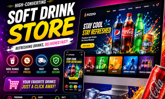 soft drink shopify store beverages store energy drink juice soft drink website