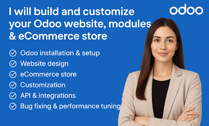 build and customize odoo website, module, ecommerce store and odoo customization