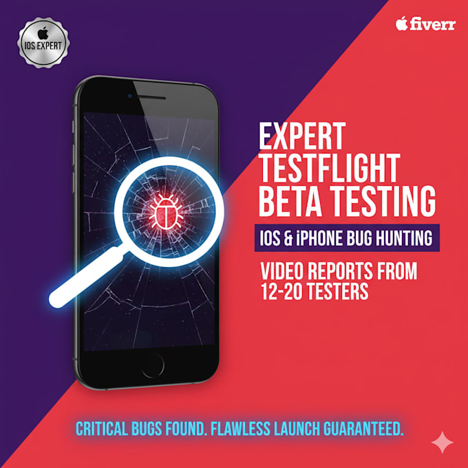 perform expert testflight beta testing on iphone app report from 12 to 20 tester