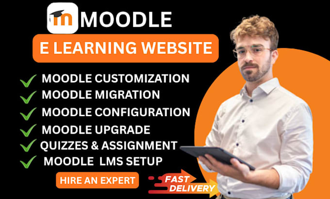 install, customize moodle lms , moodle upgrade, with course and quizzes