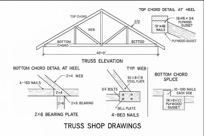 prepare truss shop drawings and structural details