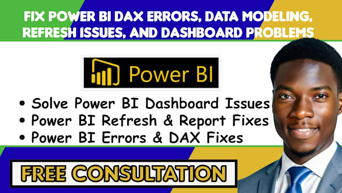 fix power bi dax errors, data modeling, refresh issues, and dashboard problems