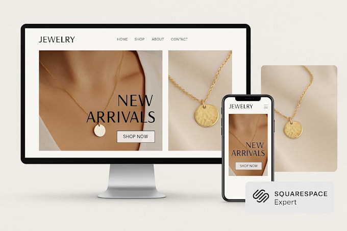 design a conversion focused squarespace jewelry website shop