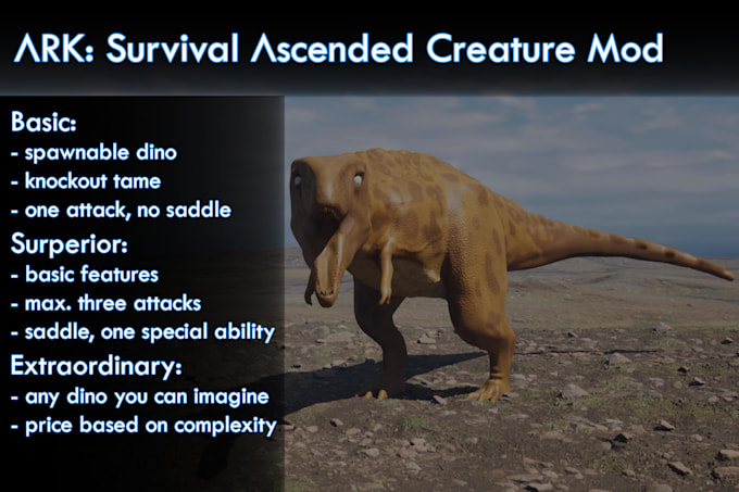 create a ark survival ascended creature mod