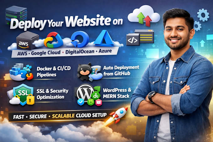 deploy your website on AWS, google cloud, digitalocean, and vercel, hostinger