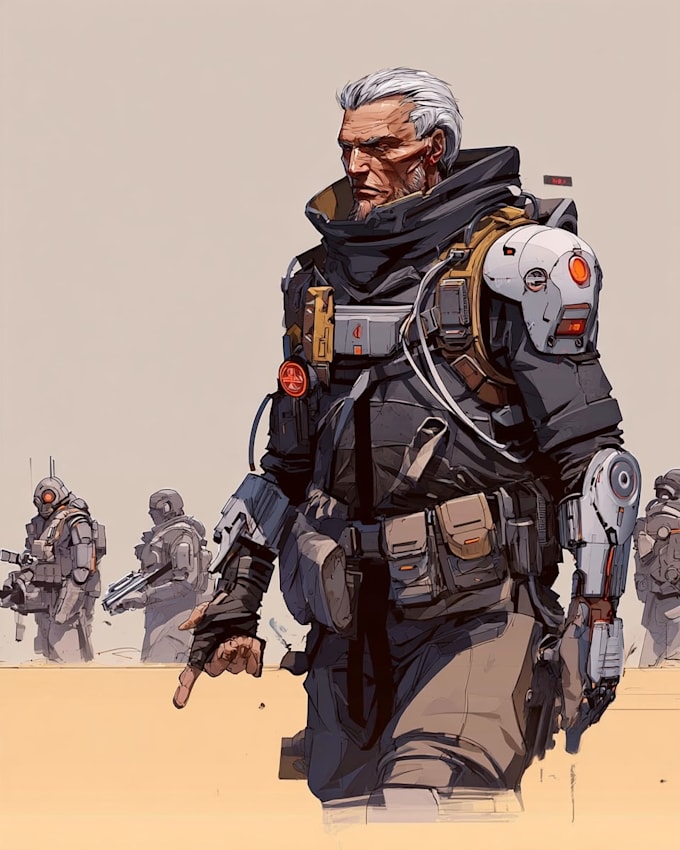 Crear arte y ilustraciones de personajes de ciencia ficción