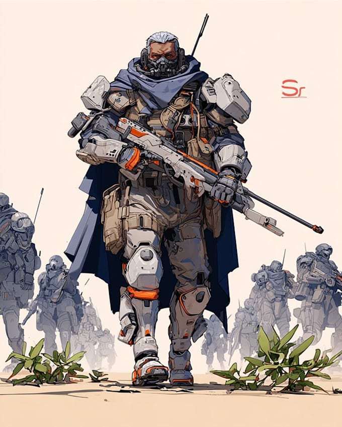 sci fi character illustration or sci fi character