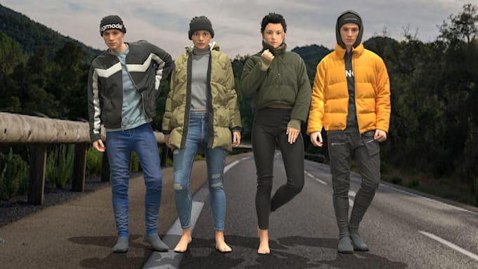 make 3d second life model realistic clothing mesh for second life with textures