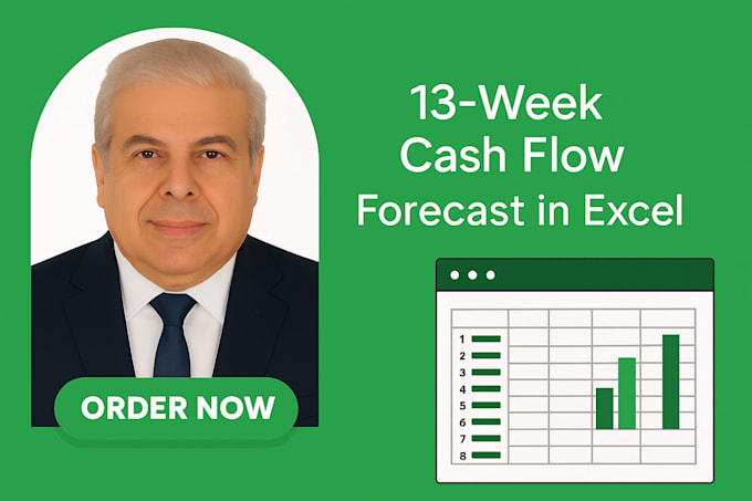 design a rolling 13 week cash flow forecast for  smes