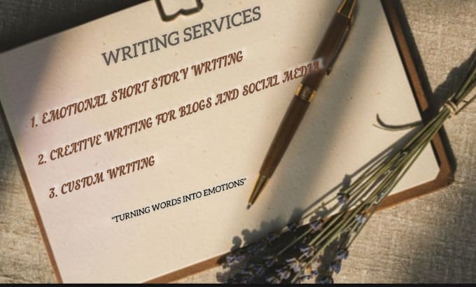 write emotional stories, creative writing, custom writing
