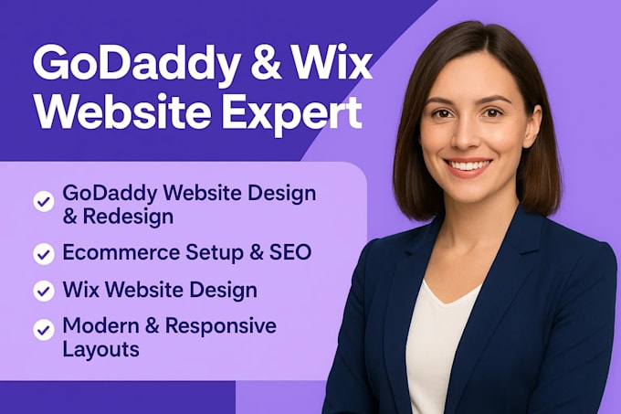 godaddy website design, redesign, godaddy ecommerce, godaddy airo with SEO, wix