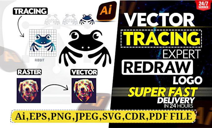 do vector tracing or convert to vector or redraw logo quickly