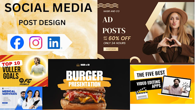 create social media posts , ad posts for social media