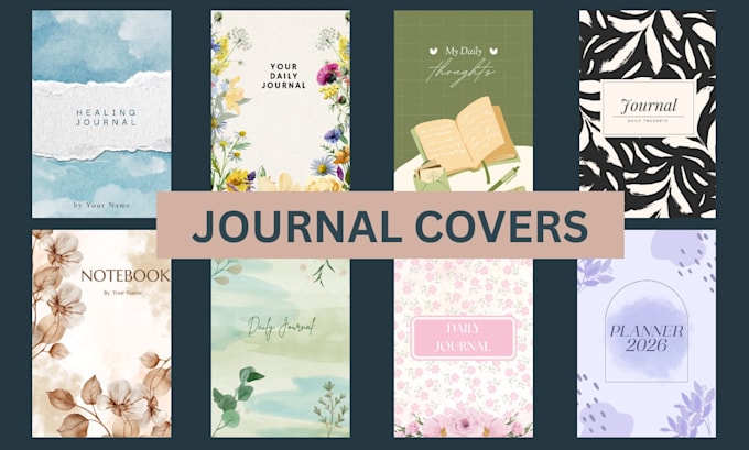 design a professional journal, planner and KDP cover