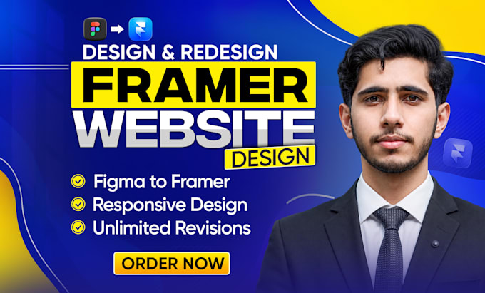 design or create a responsive framer website and do figma to framer