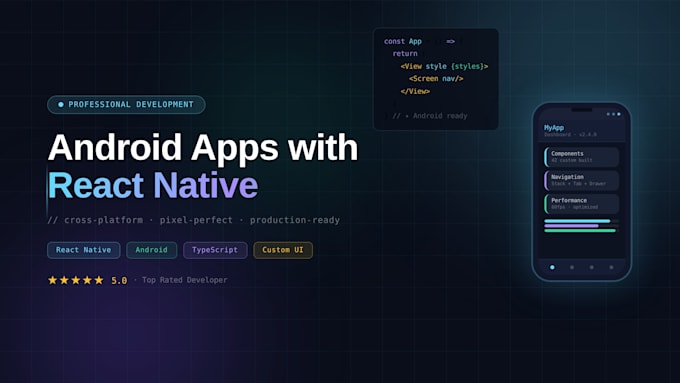 develop professional android apps using react native