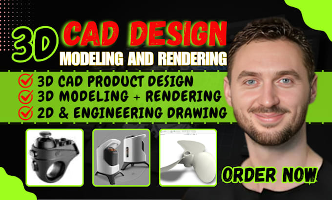 do 3d product modeling, 3d product rendering, 3d cad design and cad drawing