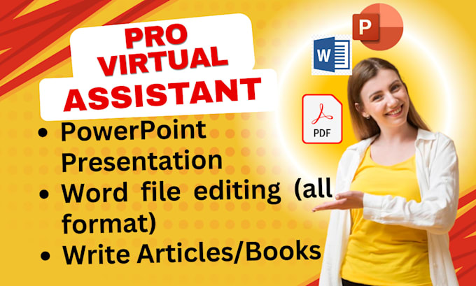 write content, edit any kinds of document, attractive presentation