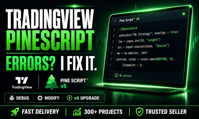debug fix and optimize your tradingview pine script indicator strategy or alert