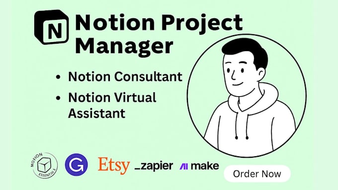 notion template project manager, notion consultant and notion expert