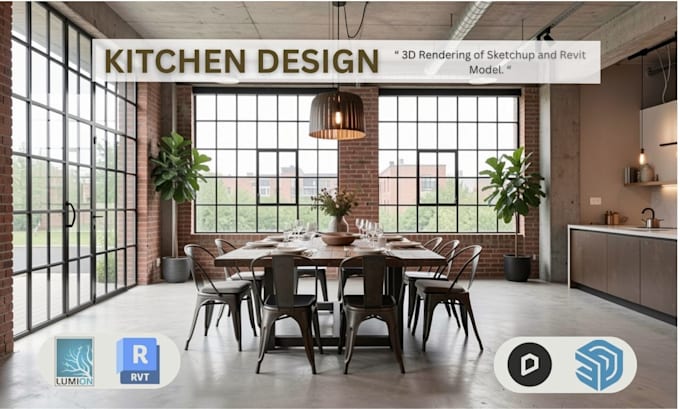 do 3d architectural interior design and 3d rendering