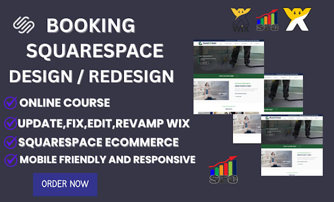 Build squarespace website, design squarespace website, redesign booking ...