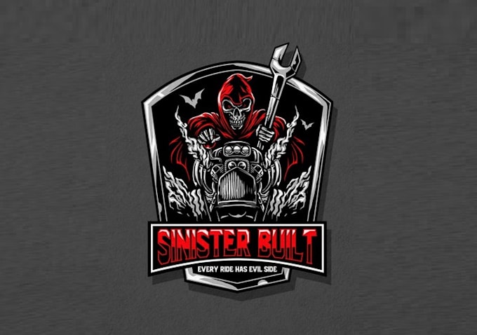 do dynamic dark and evil logo for custom automotive company