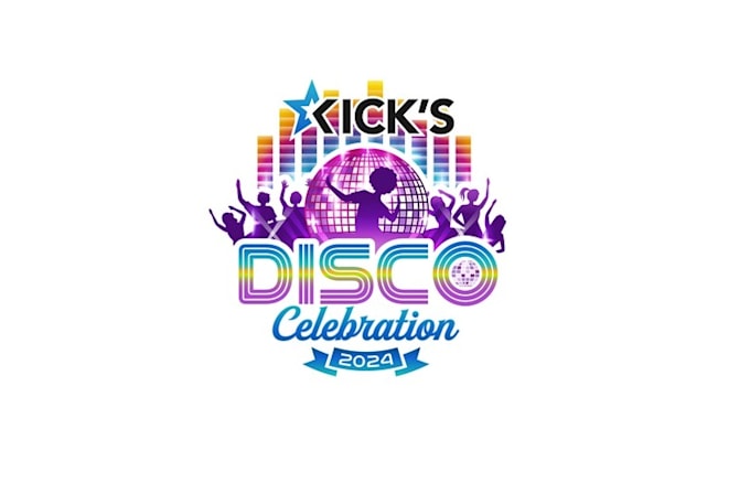 design disco theme biggest cheer leading competition logo
