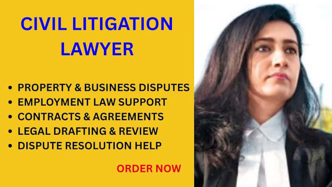 be your civil lawyer in property, business, employment and contract lawsuits