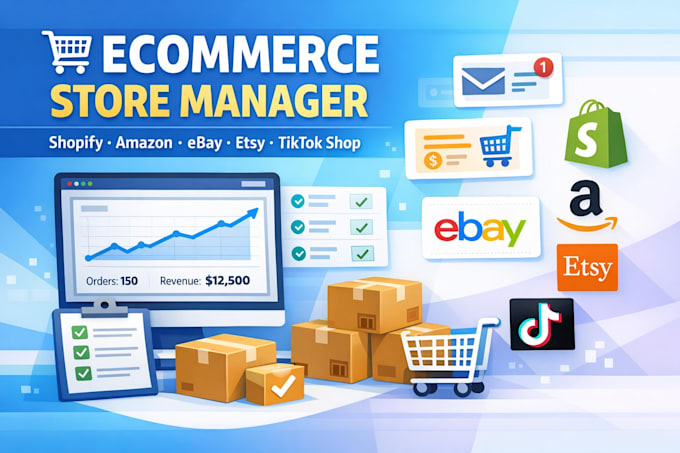 do ecommerce store manager shopify amazon ebay etsy tiktok shop